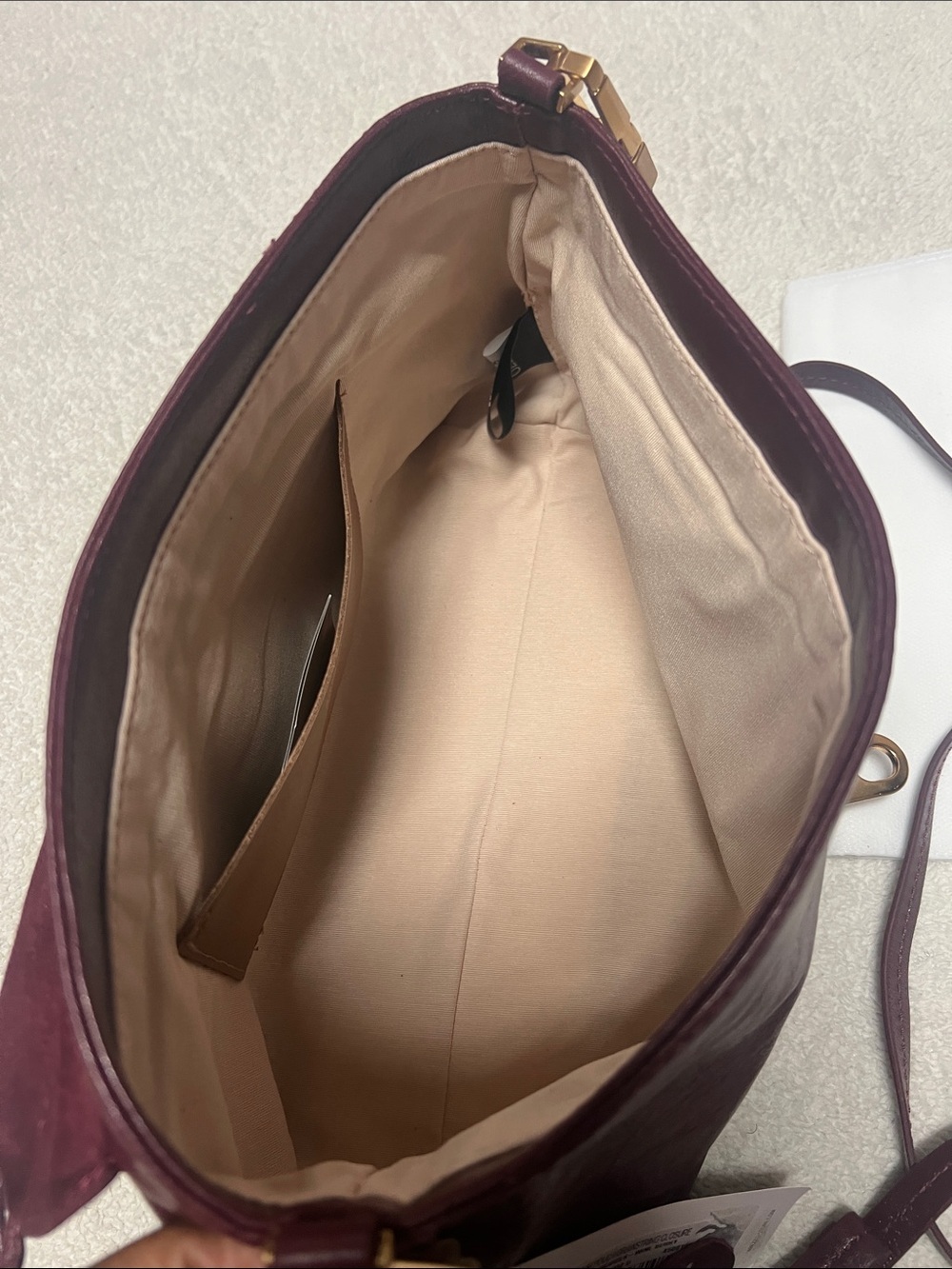 Arezzo Nicole Large Leather Pouch Drawstring Closure - Picture 10 of 10